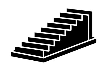 Minimalist Staircase Line Art – Stairs or Stairwell Sign Vector