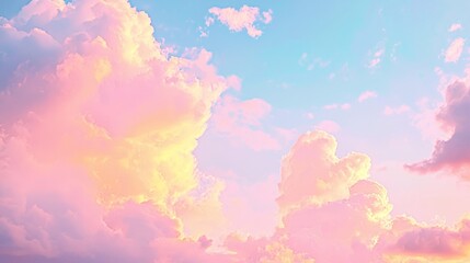 Obraz premium The tranquility of the early morning sky in pink and yellow.