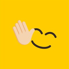 set emoticon emoji flat icon