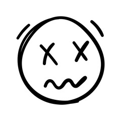 SKETCH OF FACE EMOJI EMOTIVON | FLAT ICON