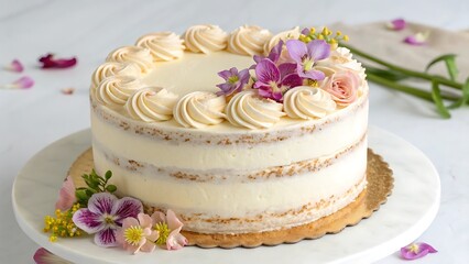 Elegant Vanilla Cream Cake