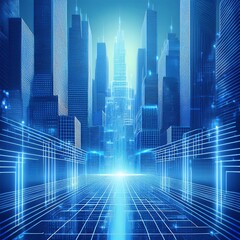  Modern buildings, abstract city network connection, city landscape backgrounds