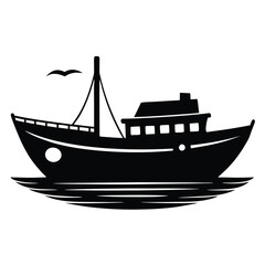 Boat Silhouette on the Horizon vector