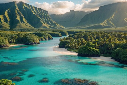 Soft Glistening Waters of Vava'u: A Serene Coastal Pacific Landscape