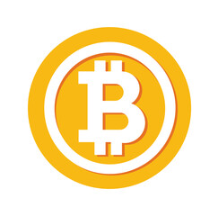 golden bitcoin icon vector