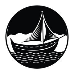 Boat Silhouette on the Horizon vector