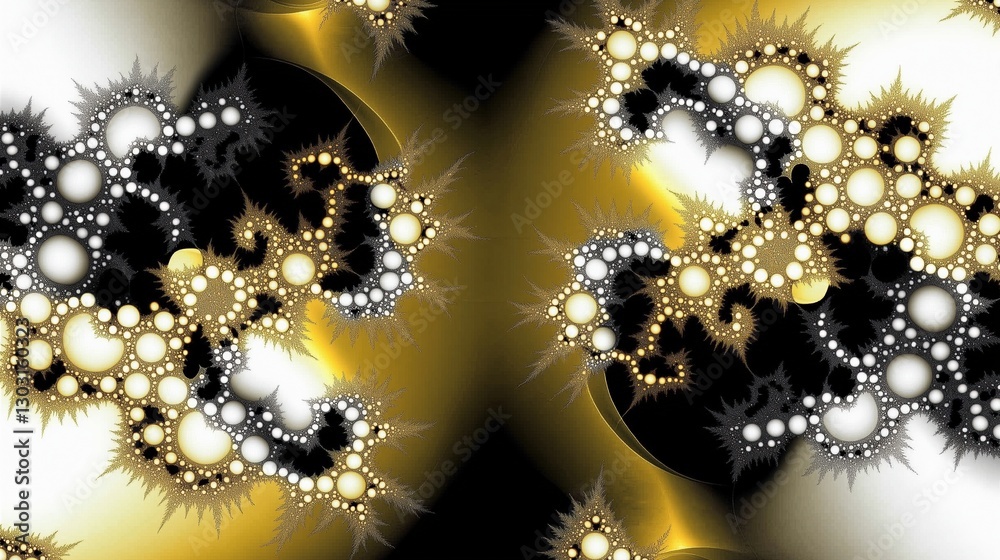 Poster The image is a close up of a gold and white swirl pattern. The gold and white swirls are scattered throughout the image, creating a sense of movement and energy. The pattern is intricate. AI generated