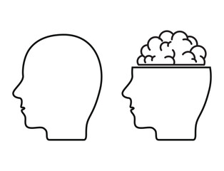 human head with brain inside icon