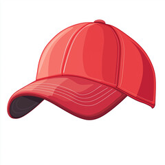 Fototapeta premium Vector illustration of a red baseball cap, a popular accessory for athletes and fans alike, with a curved brim