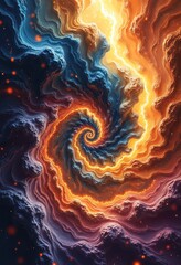 Obraz premium Pearlescent Vortex Fractal Maelstrom