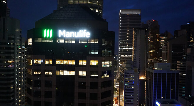 Singapore - January 21, 2025: Manulife Tower, home to Manulife prominent landmark in Singapore