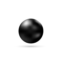 Abstract vector design element. Black Pearl with shadow. Eps 10