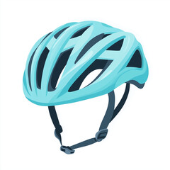 A sleek blue cycling helmet with an aerodynamic design and adjustable straps, offering safety and style for bike riders and sports enthusiasts
