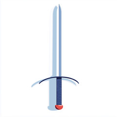 Fototapeta premium A minimalistic fencing sword illustration with a curved guard, representing precision and skill in the sport of fencing
