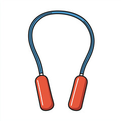 Vector illustration of a blue jump rope with red handles, used for fitness workouts and agility exercises