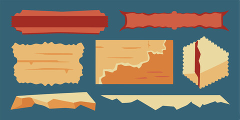 Torn Ripped Paper Strips - Jagged Edges, Scrapbook Sheets, Grunge Collage Elements