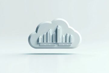 Obraz premium 3D glyph icon representing cloud servers used in modern networking, white background.