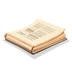 A newspaper opened and laid flat on a wooden table, displaying readable text and headlines, isolated on a white background. Perfect for illustrating daily reading or morning routines