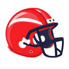 Fototapeta premium A sleek red rugby helmet with a black faceguard, offering both comfort and safety for players on the field