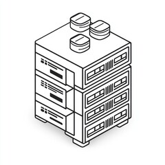 3D line icon symbolizing a cutting-edge web server supporting contemporary architecture and designs.