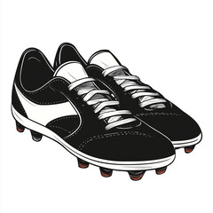 A pair of black and white soccer cleats with a classic design for enhanced grip and agility