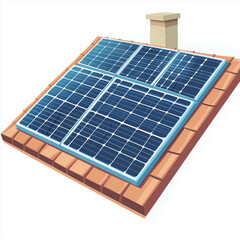 A tiled roof with solar panels capturing sunlight to generate clean energy, representing environmental sustainability and technological innovation