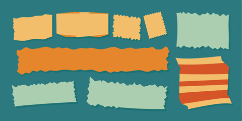 Torn Ripped Paper Strips - Jagged Edges, Scrapbook Sheets, Grunge Collage Elements