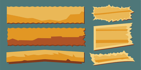 Obraz premium Torn Ripped Paper Strips - Jagged Edges, Scrapbook Sheets, Grunge Collage Elements