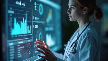 A Focused Doctor Analyzing Patient Data