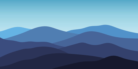 A harmonious arrangement of mountain silhouettes