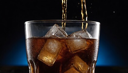 Cold aluminum beverage can splashing with water and ice cubes in a refreshing scene.cool, droplet, liquid, refreshing, shiny, splash, aluminium, clear, ice cube, condensation, beverage, can, drink,954