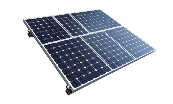 Solar Panels Array: A close-up shot of a sleek array of solar panels, a modern symbol of clean energy and sustainability, capturing the reflective surface of each cell.