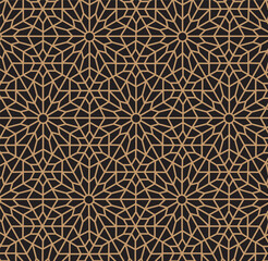 Abstract seamless gold pattern in Arabian style vector background