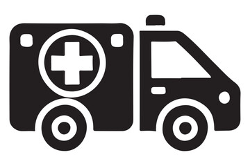 Ambulance Medical Cross Silhouette for Quick Emergency Response Service