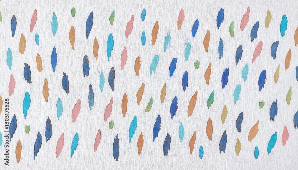 Poster abstract watercolor pattern with multicolored organic dots on textured white paper, artistic backgro