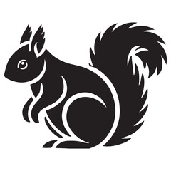 Cute Squirrel Silhouette Vector Illustration for Nature and Wildlife Designs