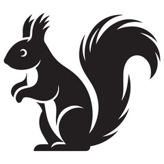 Charming Squirrel Silhouette Vector Illustration for Graphic Design