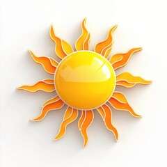 3D icon illustrating the bright sun symbolizing clear weather conditions.