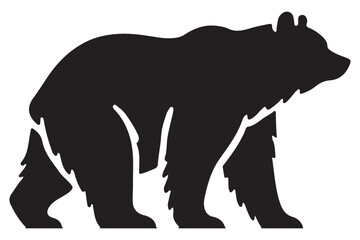 Detailed Bear Silhouette Walking Vector Illustration for Outdoor Enthusiasts