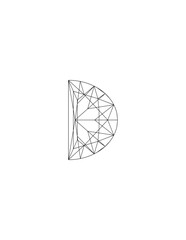 illustration drawing of a diamond half moon top view.AI