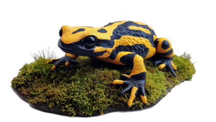  yellow and black salamander poison arrow frog isolated on white background.PNG