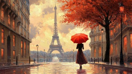 A blend of nature and urban life with trees framing the beautiful streets of France.