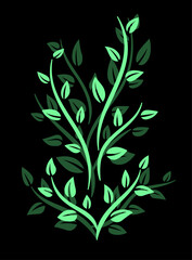 Vine art with elegant green leaves