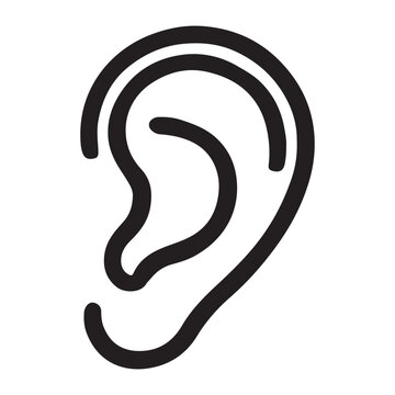 recommend clip art: Human Ear Outline Vector Illustration Anatomical Sound Receiver