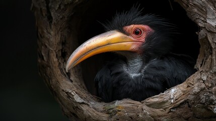 Fototapeta premium Hornbill birdwatching adventure encountering wild birds in their natural habitat