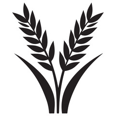 Fototapeta premium Elegant Silhouette Vector Graphic Featuring Two Wheat Stalks Illustration