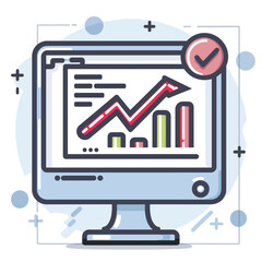 2D improvement web icon in line style