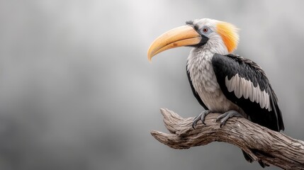 Fototapeta premium Wild hornbill birdwatching adventure capturing the majestic wings of hornbills in their natural habitat
