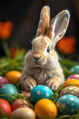 Colorful eggs, Easter, Easter bunny