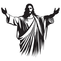 Jesus Christ Vector Illustration Faith Spiritual Savior Graphic Design Template